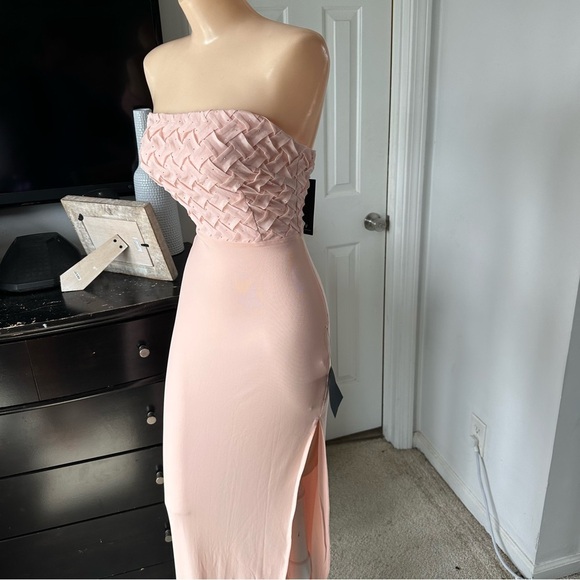 LULU’S STUNNING CONCEPT MESH RHINESTONE STRAPLESS MAXI DRESS - Picture 8 of 16